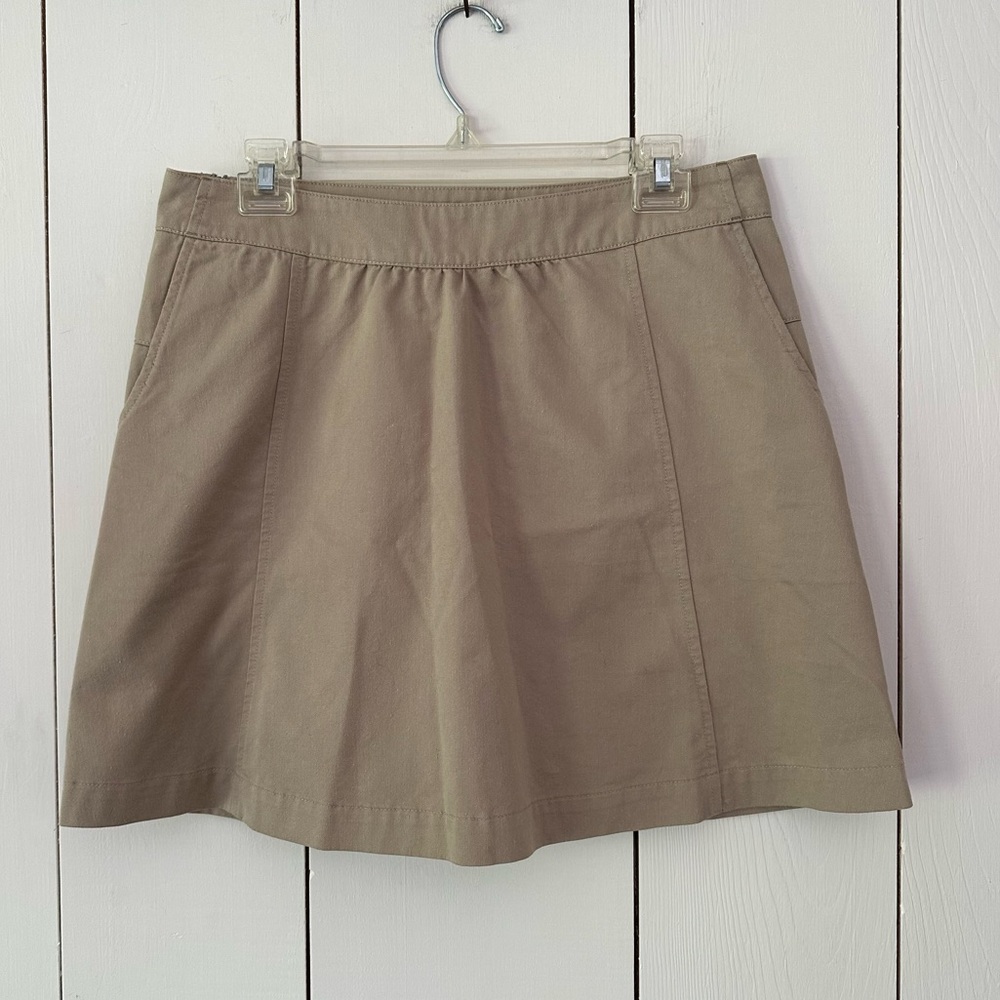 Ibex Skirt Size 8 Tan Organic Cotton Hemp Tennis Prep Golf